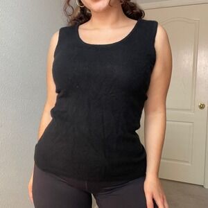 Neiman Marcus Black Cashmere Collection Tank Top Blouse